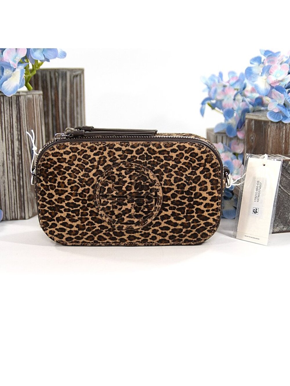 Tory Burch  Miller Leopard-Print Calf Hair Leather Crossbody Bag $395
